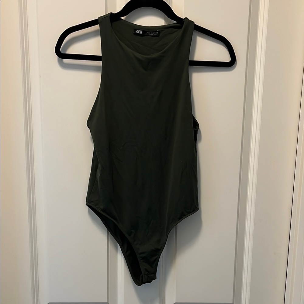Zara Khaki Green Bodysuit